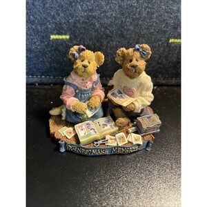 Boyds‎ Bear Bearstone Jen and Michelle Scrapbook Friends Figurine 2277924 NIB